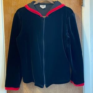 CLIO Woman’s Black Vintage Valor Zipper Hoodie Warm Jacket Sz Fits SML